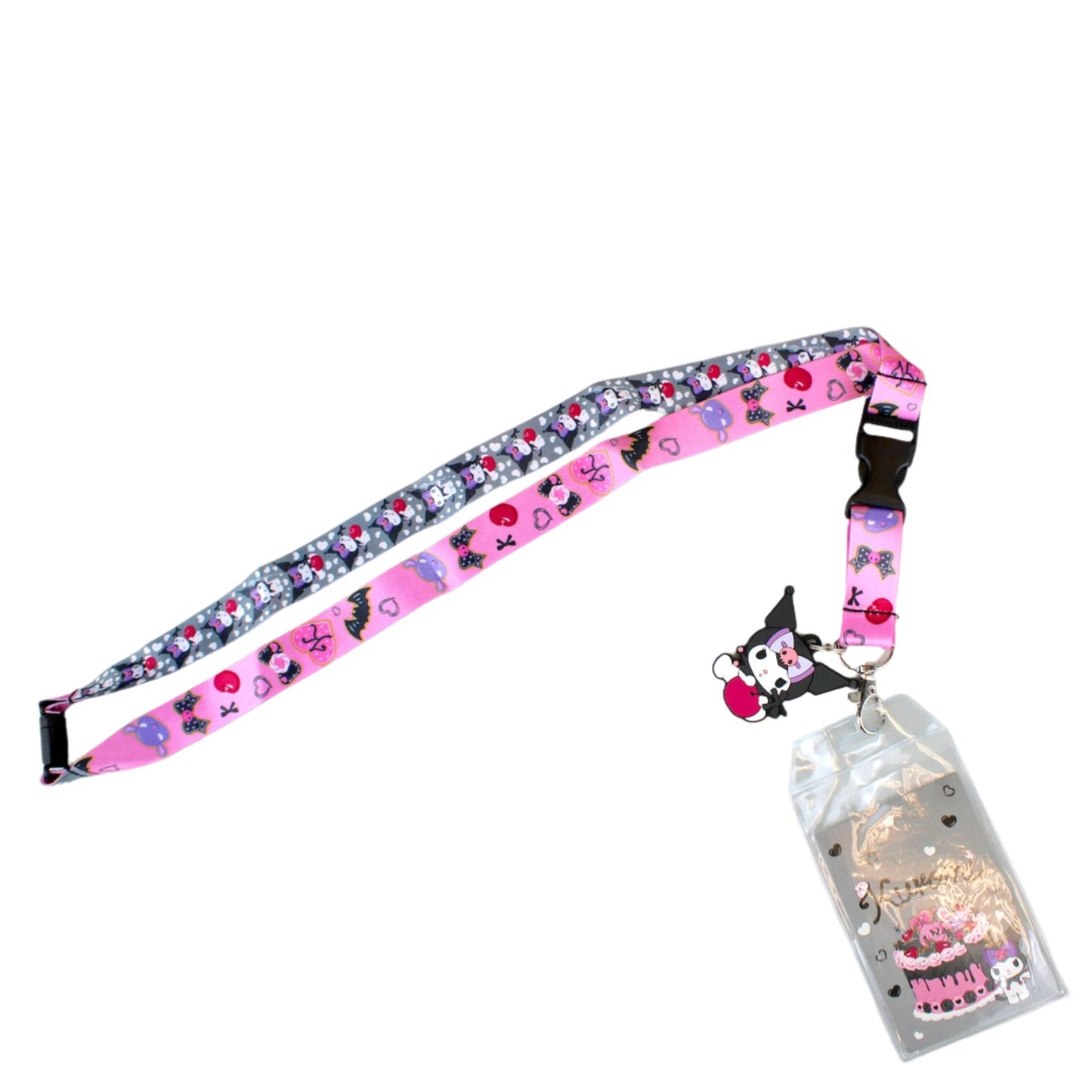 Kuromi Cherries & Cookies (Hello Kitty and Friends) Sanrio Double-Sided Breakaway Lanyard