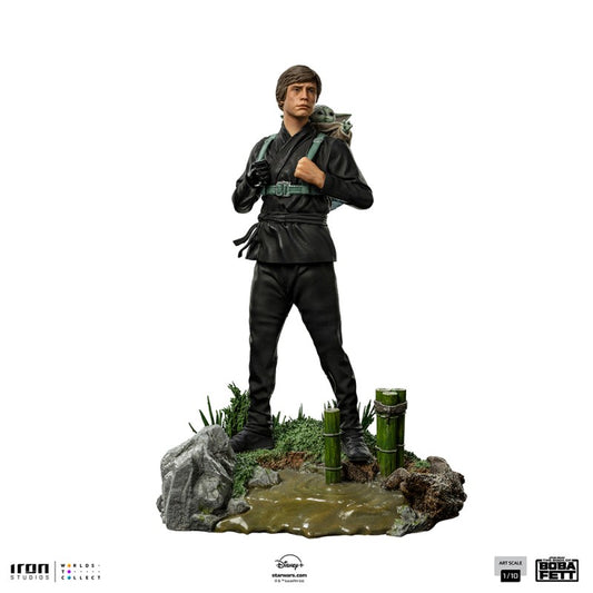Star Wars The Book of Boba Fett Luke Skywalker & Grogu 1/10 Scale Statue by Iron Studios