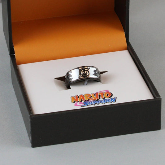 Hidden Leaf Village Headband (Naruto Shippuden) Stainless Steel Unisex Ring