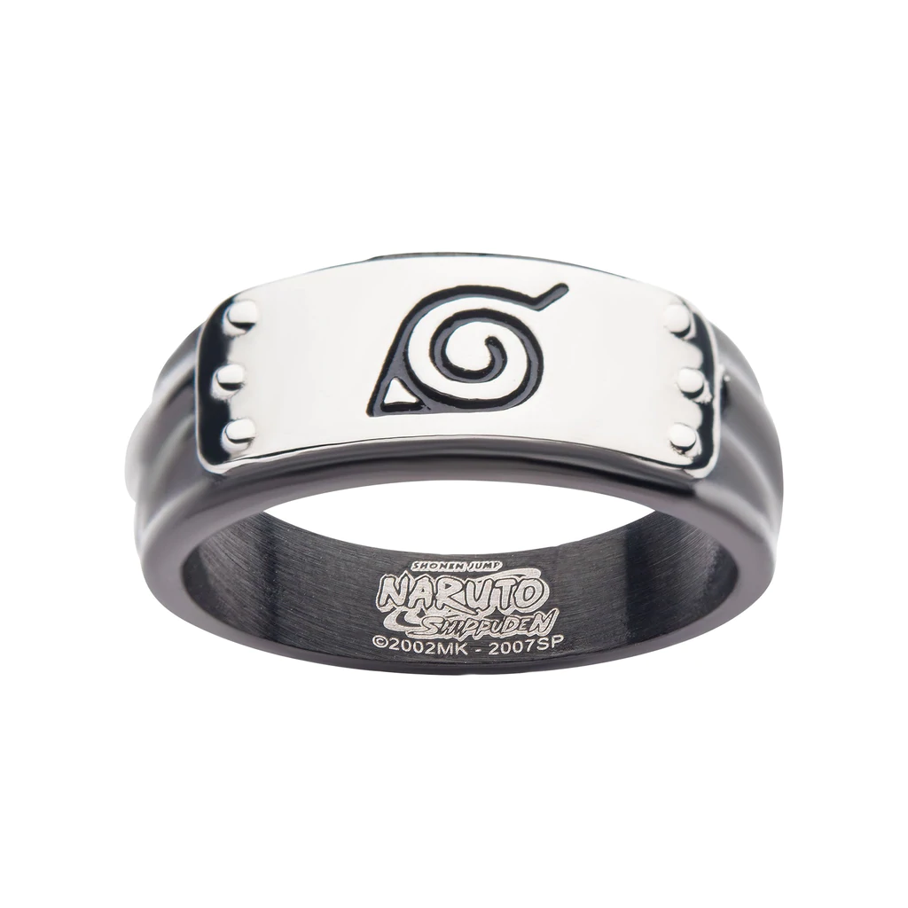 Hidden Leaf Village Headband (Naruto Shippuden) Stainless Steel Unisex Ring