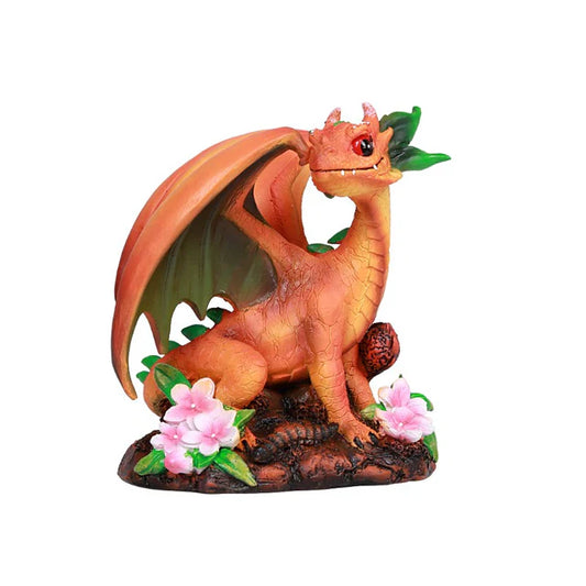Fantasy Peach Dragon Statue Figurine
