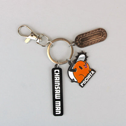 Pochita Chainsaw Man Multi-Charm Enamel Keychain