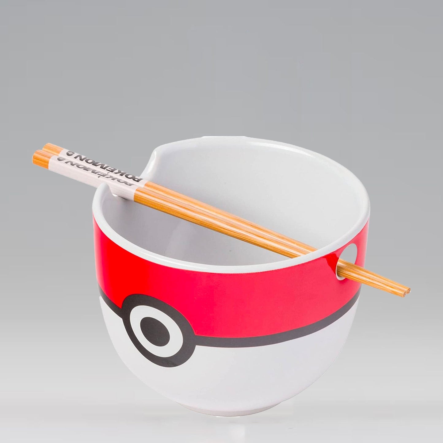 Poke Ball (Pokemon) 5" Ceramic Bowl with Chopsticks