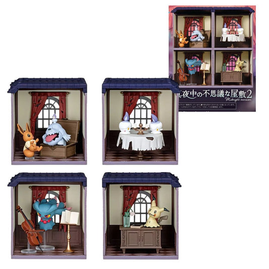 Pokemon: Midnight Mansion Series 2: Gashapon Mini Figure Scenes Blind Boxes (Set of 4)