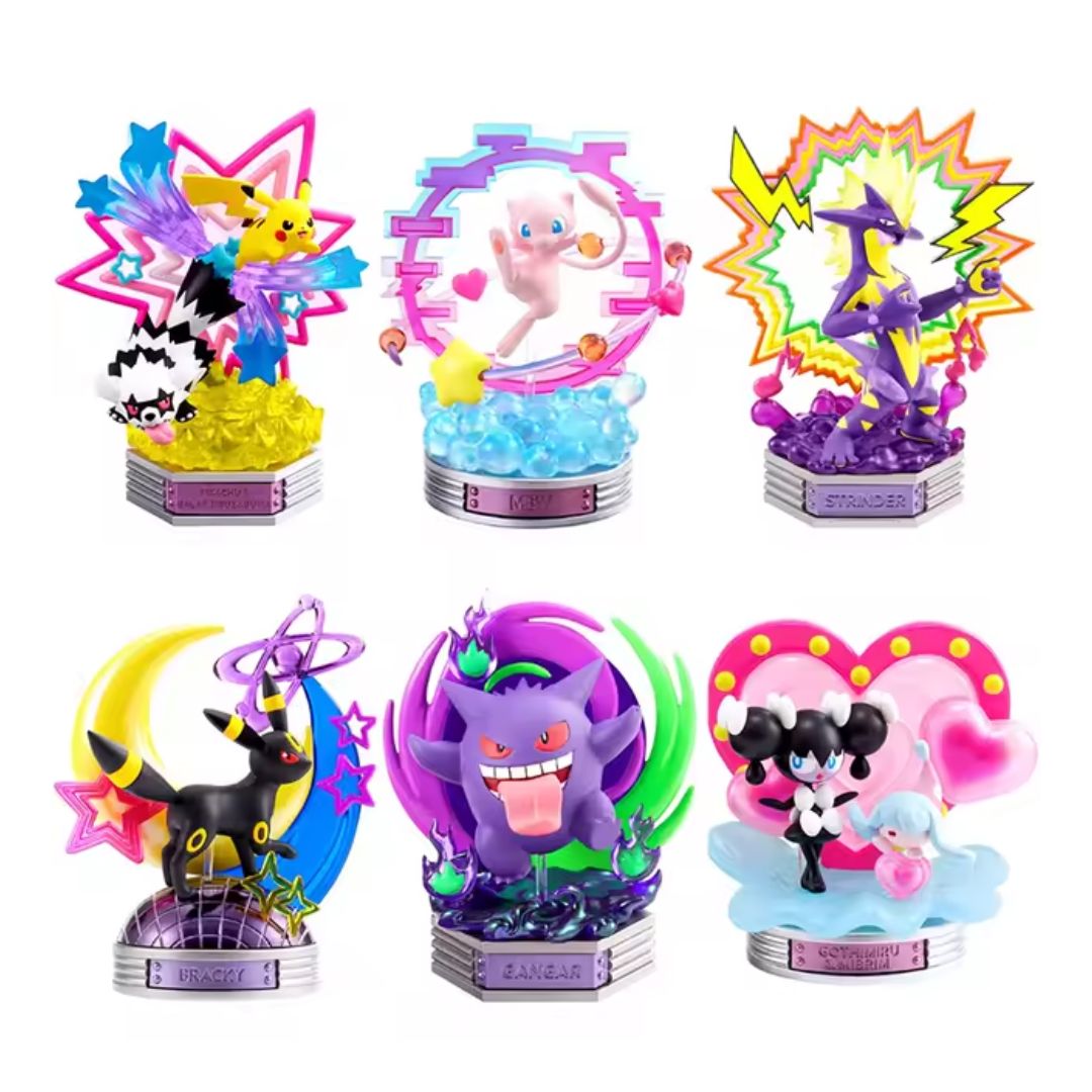 Pokemon: Neon Party Series Re-ment Blind Box Mini Figures (Full Set Case of 6)