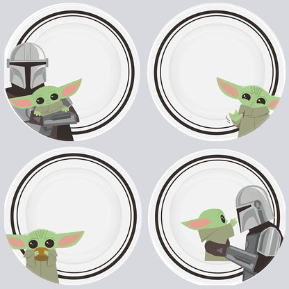 Grogu & Mando (Star Wars: The Mandalorian) 4-Piece Ceramic Plate SetGrogu & Mando (Star Wars: The Mandalorian) 4-Piece Ceramic Plate Set