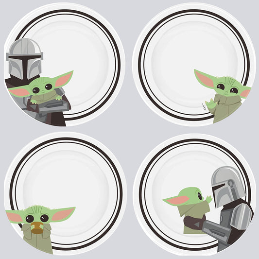 Grogu & Mando (Star Wars: The Mandalorian) 4-Piece Ceramic Plate SetGrogu & Mando (Star Wars: The Mandalorian) 4-Piece Ceramic Plate Set