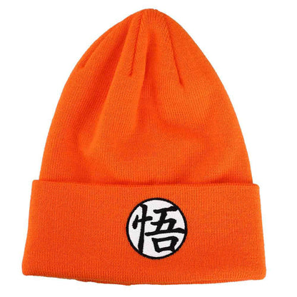 Dragon Ball Z Goku Kanji Orange Embroidered Cuff Beanie Hat