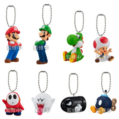 Super Mario Bros. Mini Figure Mascot Charms: Blind Bags Display of 10