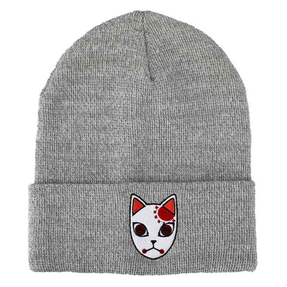 Tanjiro's Warding Mask (Demon Slayer) Embroidered Cuff Beanie Hat