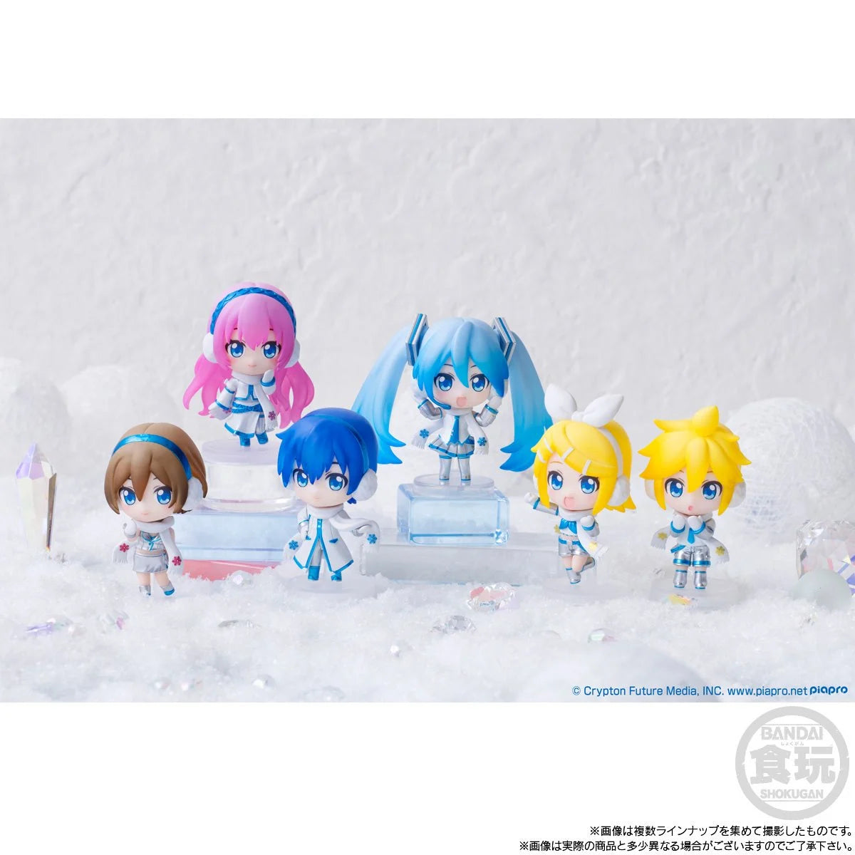 Vocaloid Snow Miku 2025: Bandai Shokugan Blind Boxes Retail Display of 8